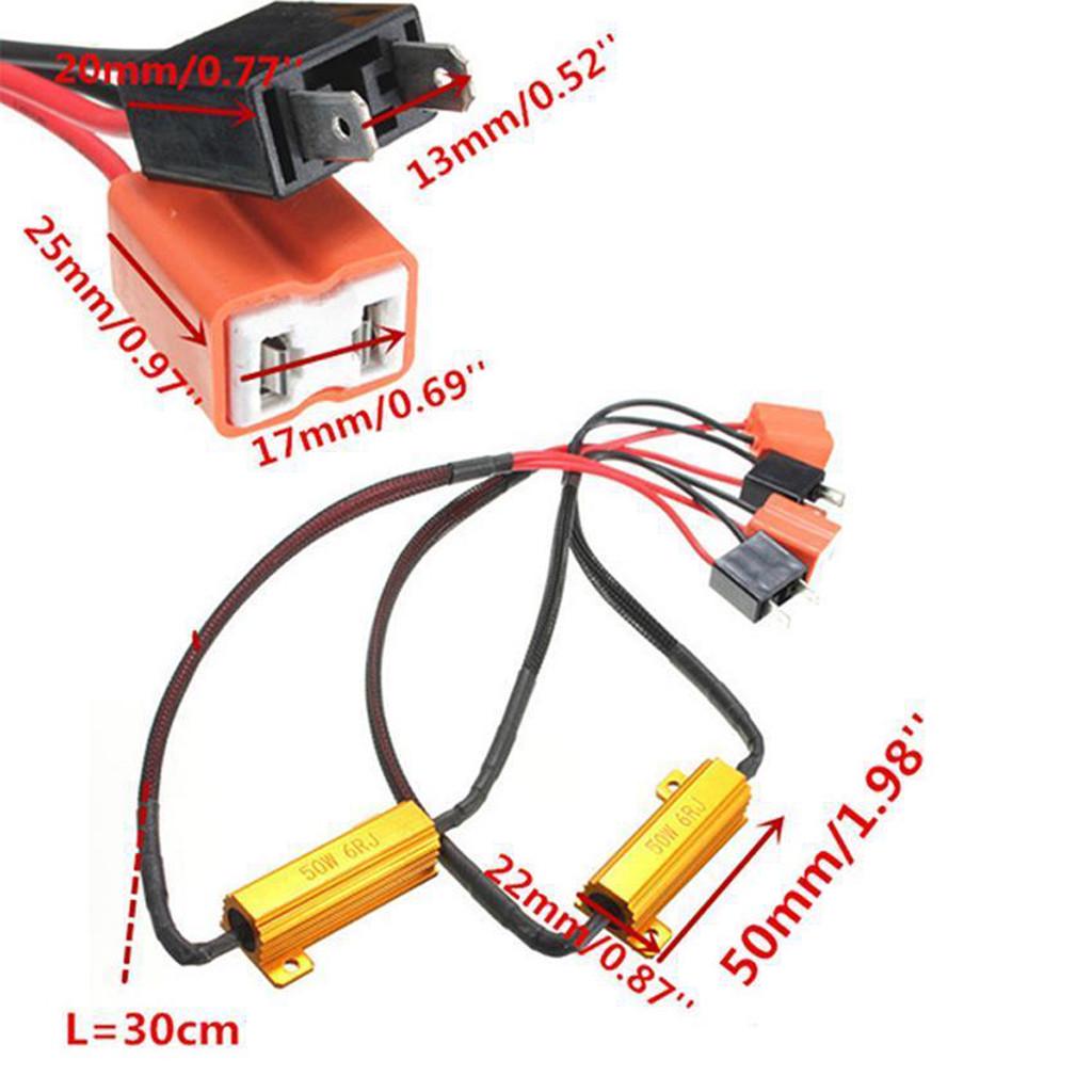 LED Decoder, 2 X H7 50W 6ohm LED Decoder Flash Load - View #11