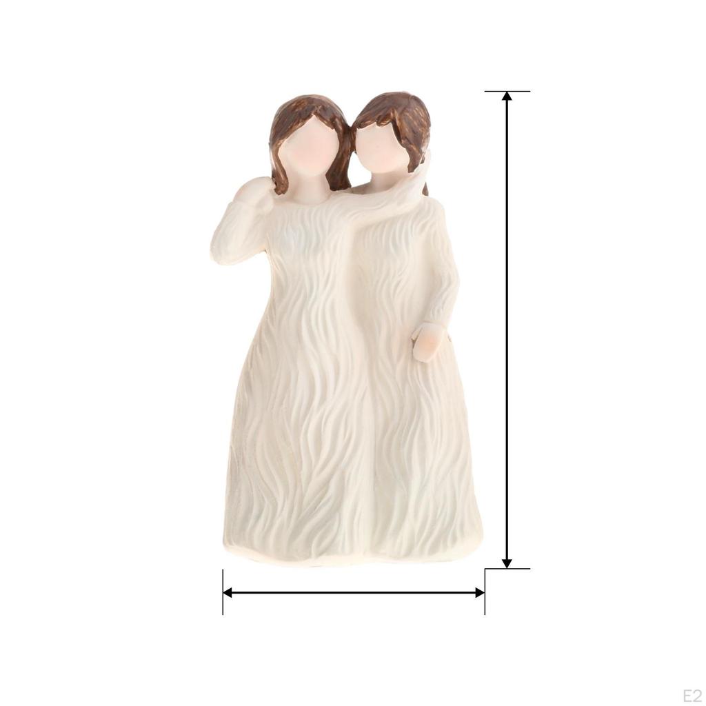 Handmålad Figur Systerfigur Bordscenterpunkt Skrivbordsutsmyckning Gåvor för Öppen spis