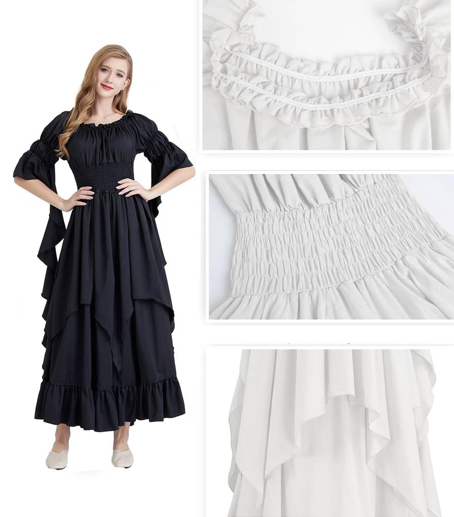 Qichenk Gothic Lolita Long Medieval European Lolita Long Princess Princess Party Plus Dress, Costume, Dress, Sleeves, Cosplay, Dress, Cute, Elegant,