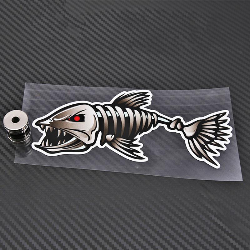 1Pair 3D Car Accessories Car Styling Skeleton Shark Car Sticker and Decal Go Fish for Motorcycle