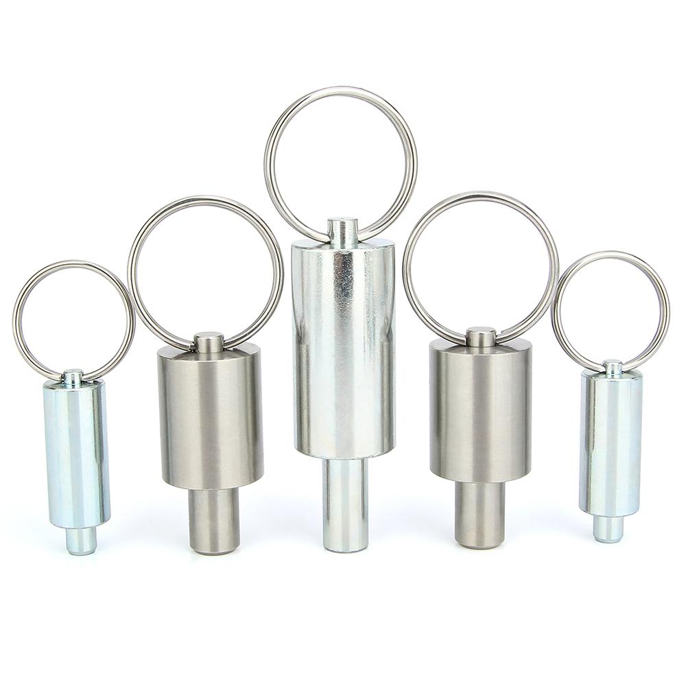 Factory Outlet Zinc-Plated Spring Pin Plunger Unthreaded Stainless/Carbon Steel Indexing Plungers With Pull Ring