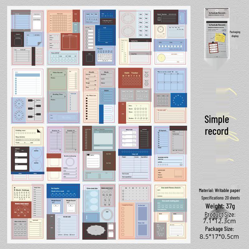 Yuxian Ke Writable Sticker Book: Schedule Planner & Daily Check-in with Message Sticky Notes