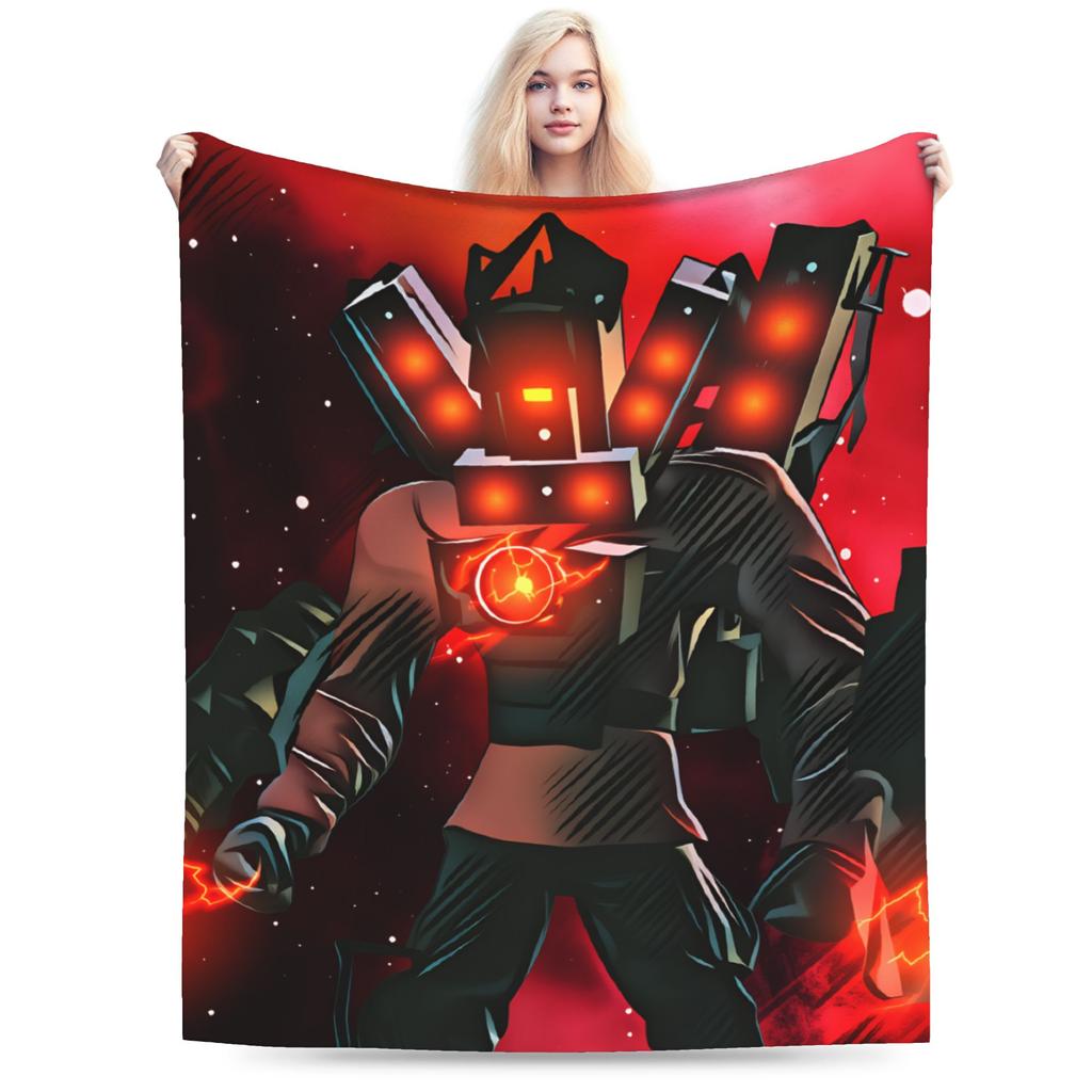 Dark Titan Speakerman Skibidi Toilet Blanket Quality Warm Soft Throw Blanket Winter Boy Girl Home Decor Funny Bedspread