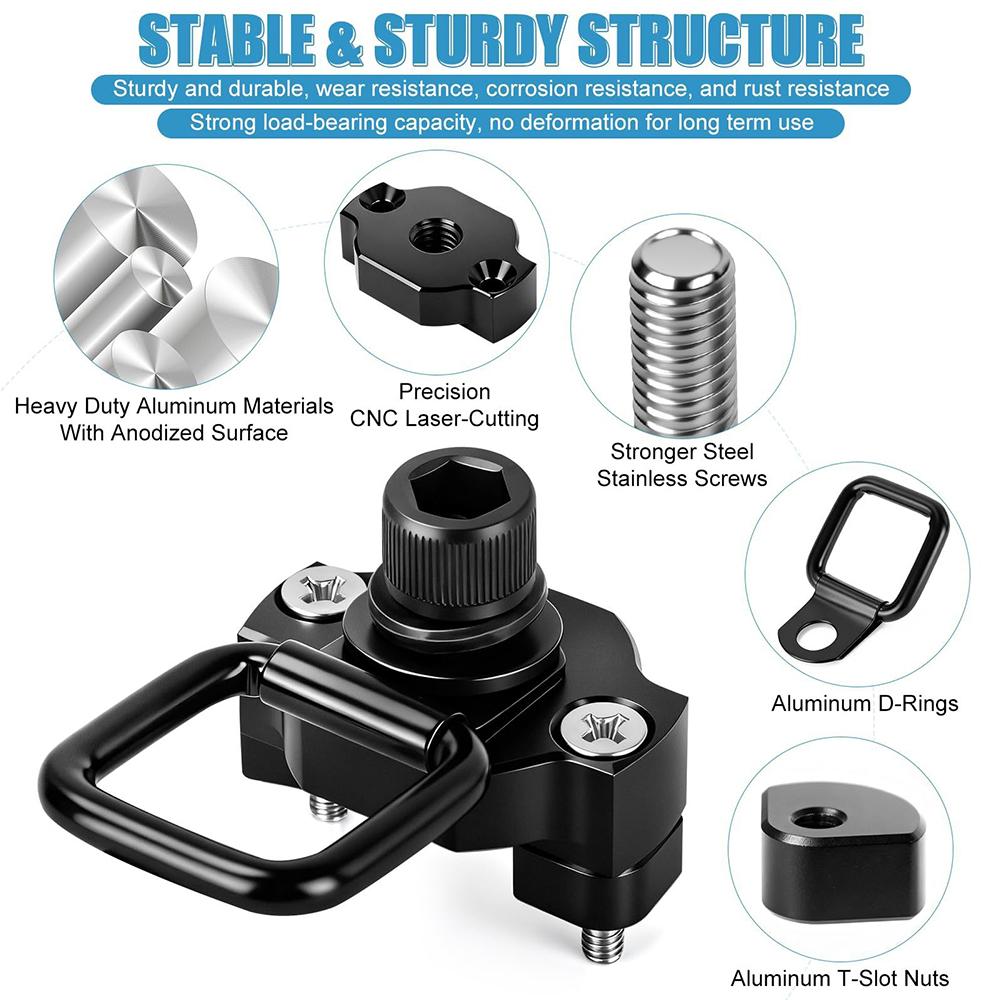 4 stk D-ring UTV Lasteplan Skinne Klemmer Fastgørelsesanker System til Cforce