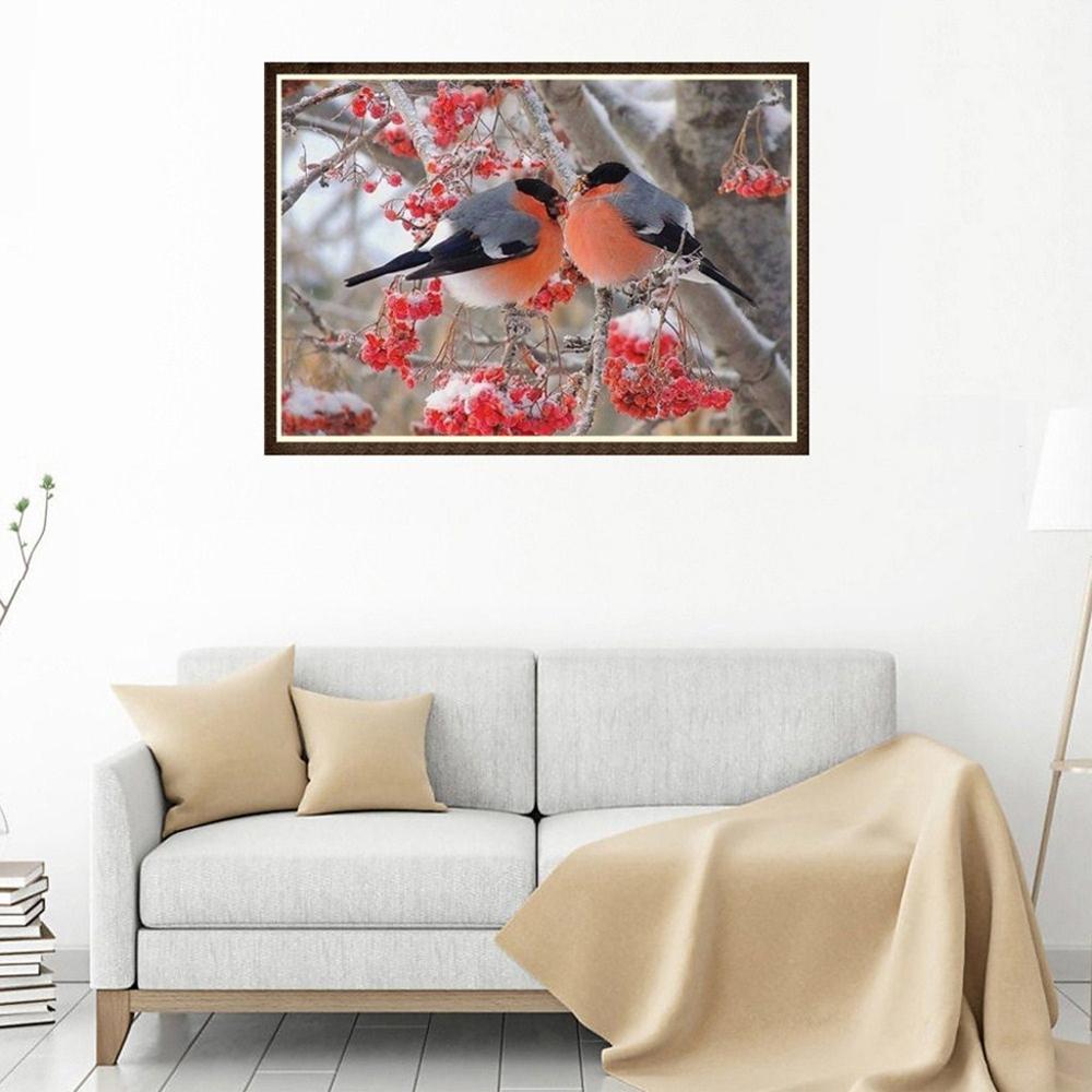 Diamond Painting DIY 5D Birds Diamond Painting Cube Round Shape Diamond Paintings Kits Arts Craft for Room Wall Decoration