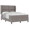 Box Spring Bed with Headboard Taupe 140 X 190 Cm Fabric