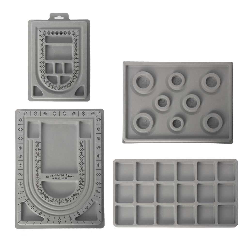 Beadboard for Grey Flocking U-shaped Channel Recessed Compartment Design Board