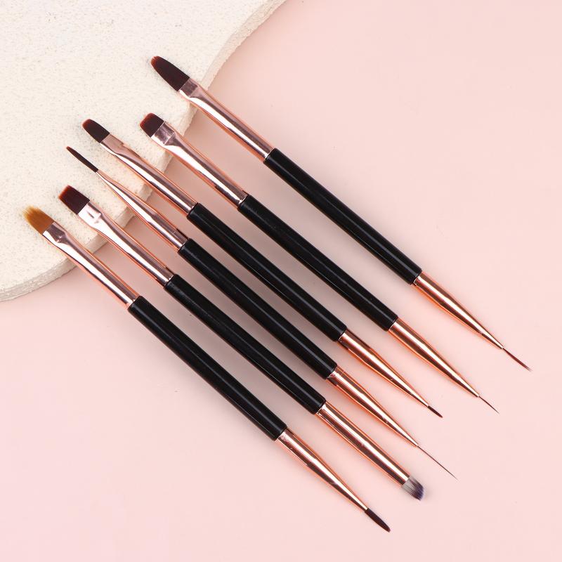 Double Ended Nail Art Brush for Manicure Drawing Design DIY Tool Professional Salon Painting Pen Easy Control for Acrylic Gel