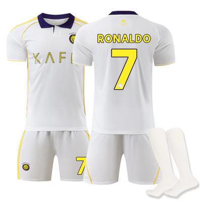 2025-26 Riyadh Victory II Visitante Nº. 7 Traje de Fútbol Ronaldo para Niños y Adultos Conjunto de Camiseta de Ronaldo
