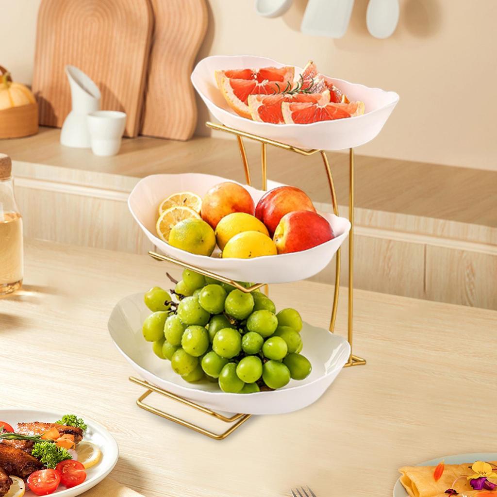 Countertop Serving Bowl with Metal Rack for Fruits, Snacks, And Party Treats