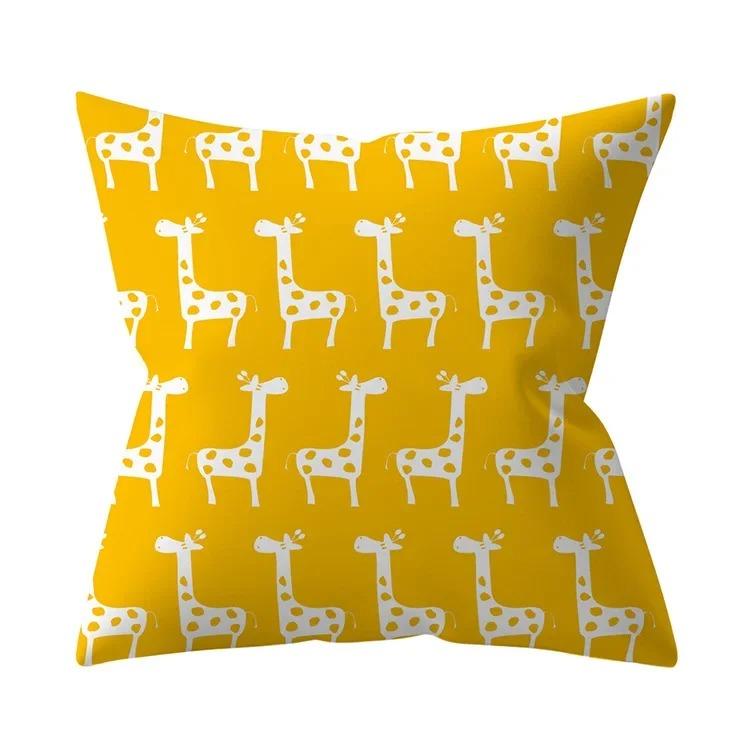 Home Decor Vibrant Yellow Patterns Pillow Covers Set Pattern Cushion Cover Suitable for Sofa Bedroom Car Pillow Cover