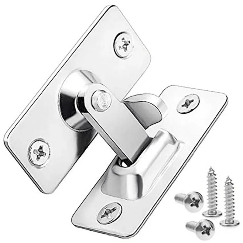90 Degree Stainless Steel Door Latch Right Angle Sliding Bending Door Lock Latch Locker Hardware Accessories with Screws