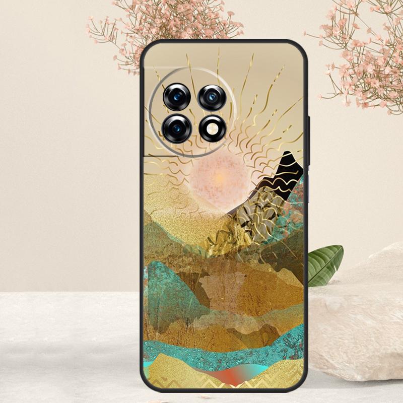 Gold Landscape Painting Case For OnePlus 15R 13R 13T 15 13 12 12R 11 10T 8 9 10 Pro Nord 5 CE 4 3 Lite N20 N30 Cover