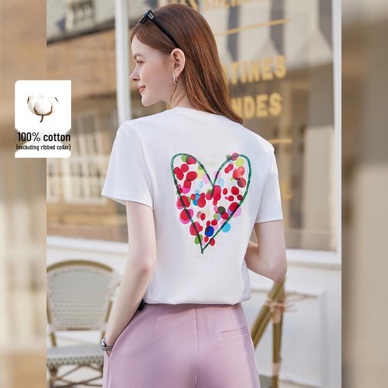 

Bailuyu Women s Age-Reducing Heart Print Knit T-Shirt XL