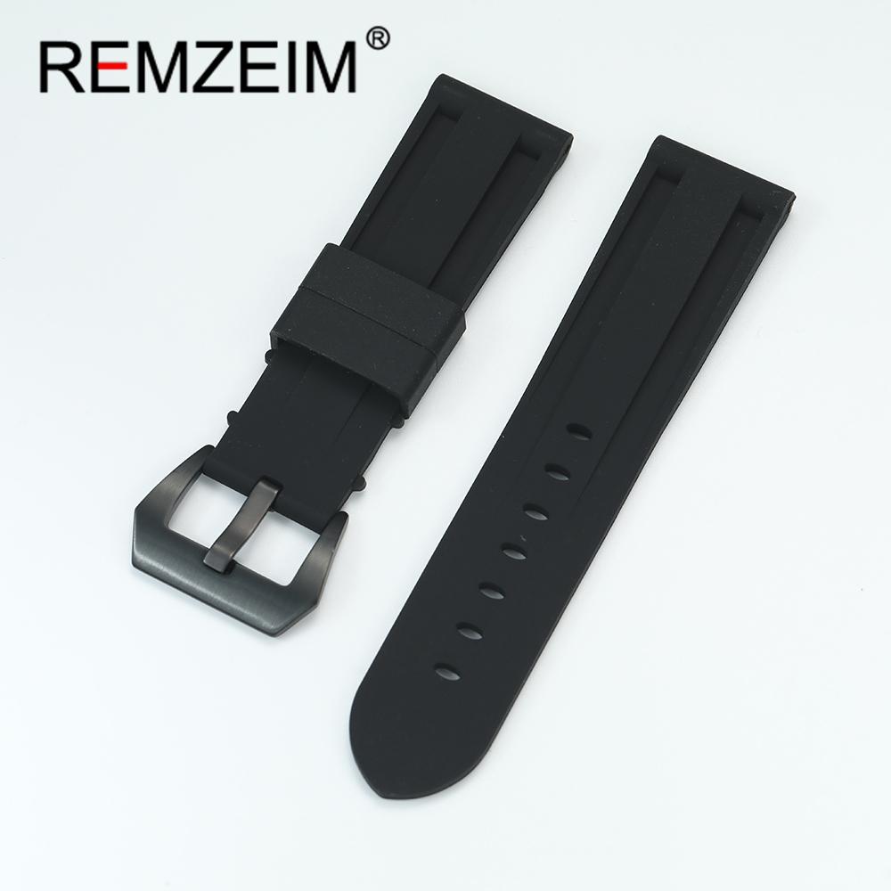 Soft Silicone Strap 22mm 24mm 26mm Fashion Replacement Sport Men Watchband Black Blue Red Green Grey Wrist Band