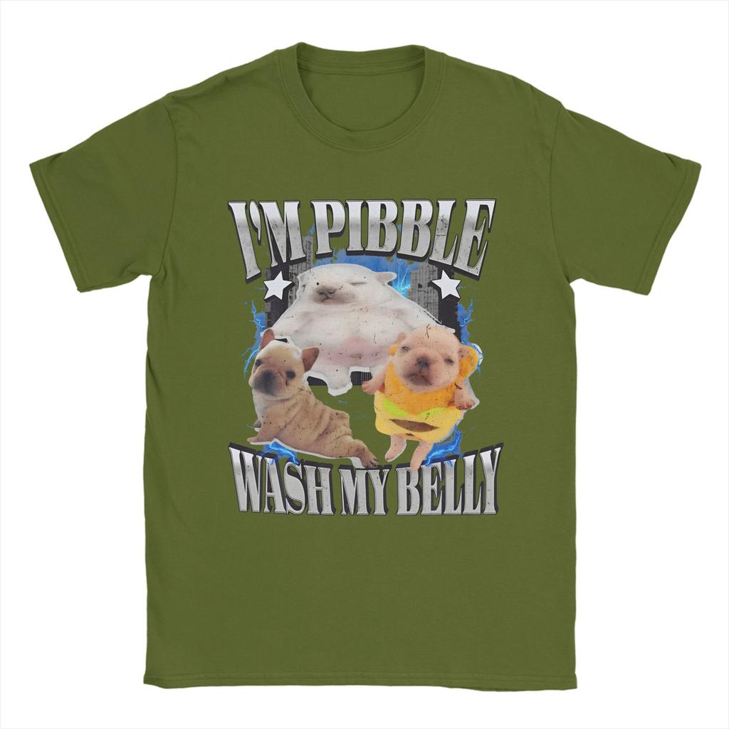 Funny Pibble Meme Wash My Belly Merch Unisex T Shirts 100% Cotton Tee Graphic Print  T-shirt Clothes