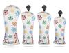 Waterproof Snowflake Golf Headcovers for Drivers and UTs of 1 2 Fairway 1 (440cc, 460cc), Woods, Utilities, (Set 4 Driver, Woods, UT, White)