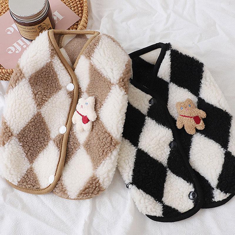 Dog Clothes  Plaid Fleece Pet Jacket for Small Dogs Winter Warm Puppy Coat Chihuahua Yorkshire Bichon Vest Costume Pet Supplies