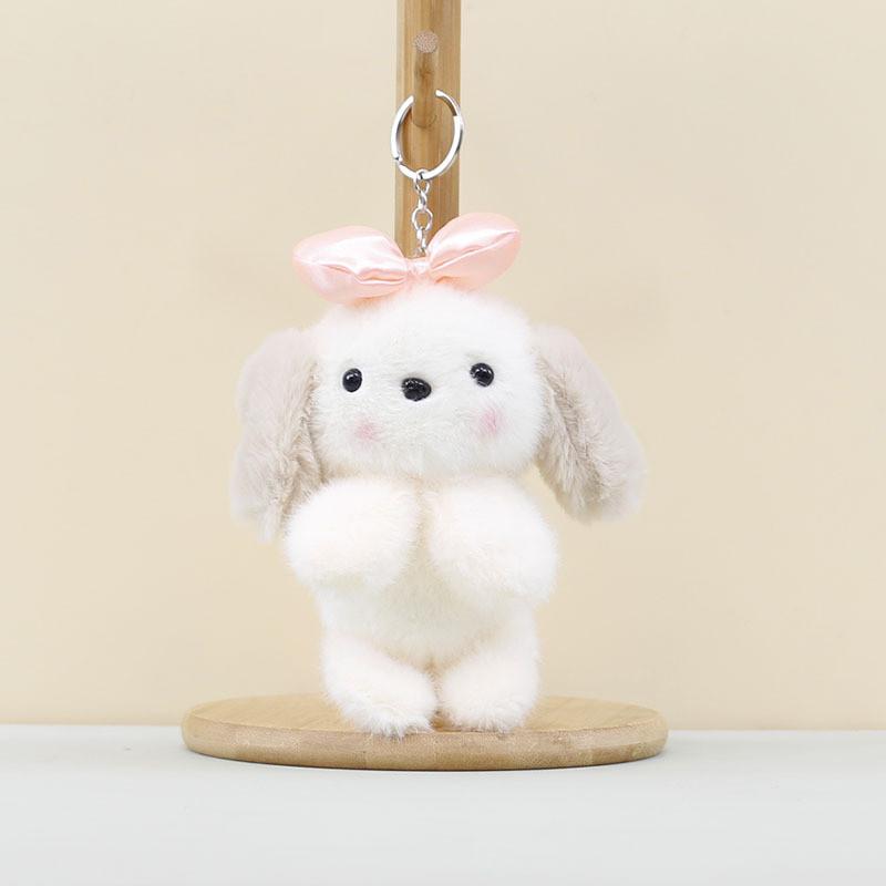 Bow Cute Rabbit Keychain Cartoon Child Schoolbag Decorative Pendant Plush Doll