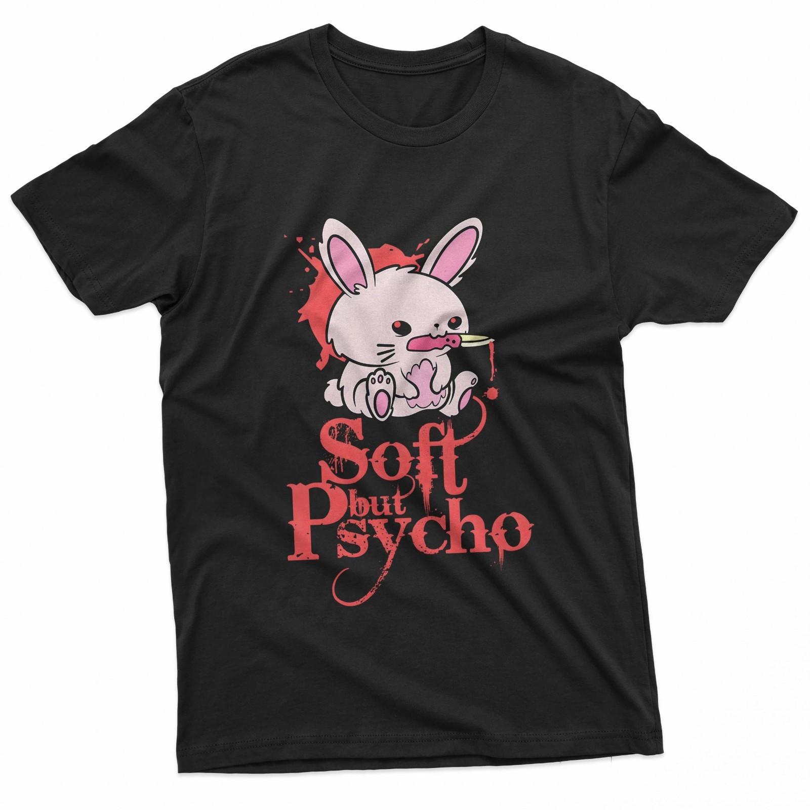 Soft But Psycho Cute Bunny With Knife T-Shirt S
