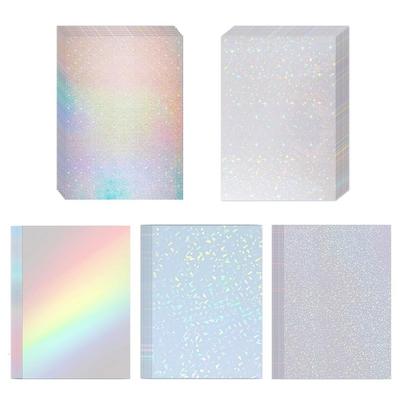 5 Pièces Papier Autocollant Holographique Auto-adhésif A4 Vinyle Autocollant 6 Styles Film de Recouvrement Fabrication d'Autocollants