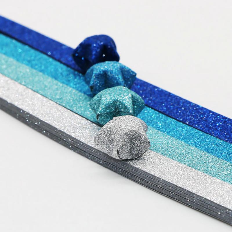 Glitter Origami Wishing Stars: Handmade Five-Pointed Colored Paper for Star Folding with Optional Colors