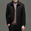 Men's Winter Mid-Length Wool Coat with Detachable Down Liner - Luxury Business Lapel Outerwear