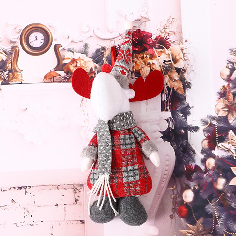 Julepynt tilbehør Juletre Dekor Nyttår Reinsdyr Snømann Plysj leke Julenisse Dukke Ornamenter Navidad Dekorasjon God Jul