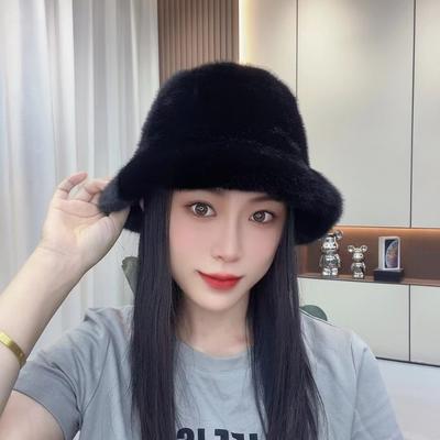 Multi-Coloured Plush Hat Winter Cute Net Red Warm Hat Padded Fisherman Hat Big Head Cap Hat Women's Hat
