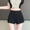 2024 Women's High Waist Black A-Line Summer Shorts - Slimming, Plus Size Options, Casual Fit