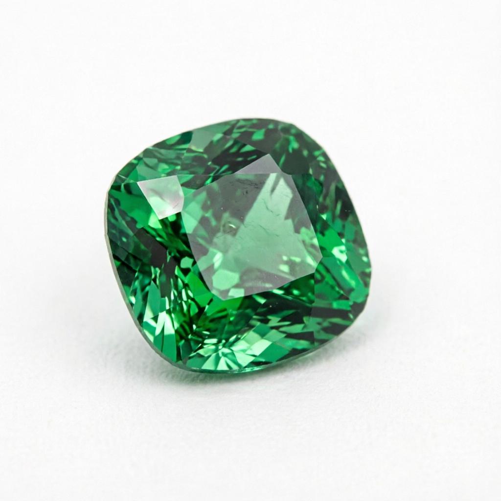 

Natural CERTIFIED 12.50 Ct Square Cushion Cut Green Garnet Loose Gemstone 13.5 mm Approx зелений