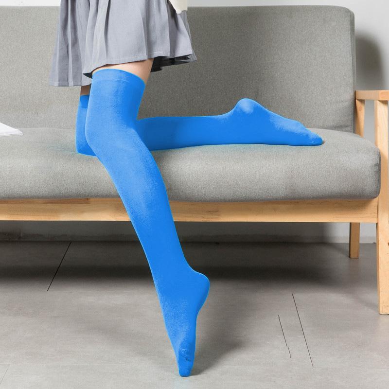 1Pair Women Velvet Calze Stretch Stocking Sexy Warm Thigh High Stockings Over Knee Socks Students Temptation Solid Long Socks