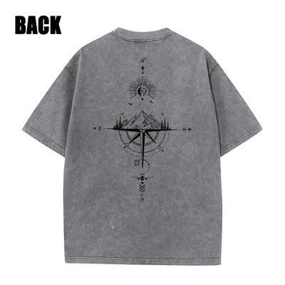 Y2k Men Washed Vintage Tshirt Black Streetwear Skull Graphic Print T Shirt Harajuku Tshirt Summer Short-sleeve Tees