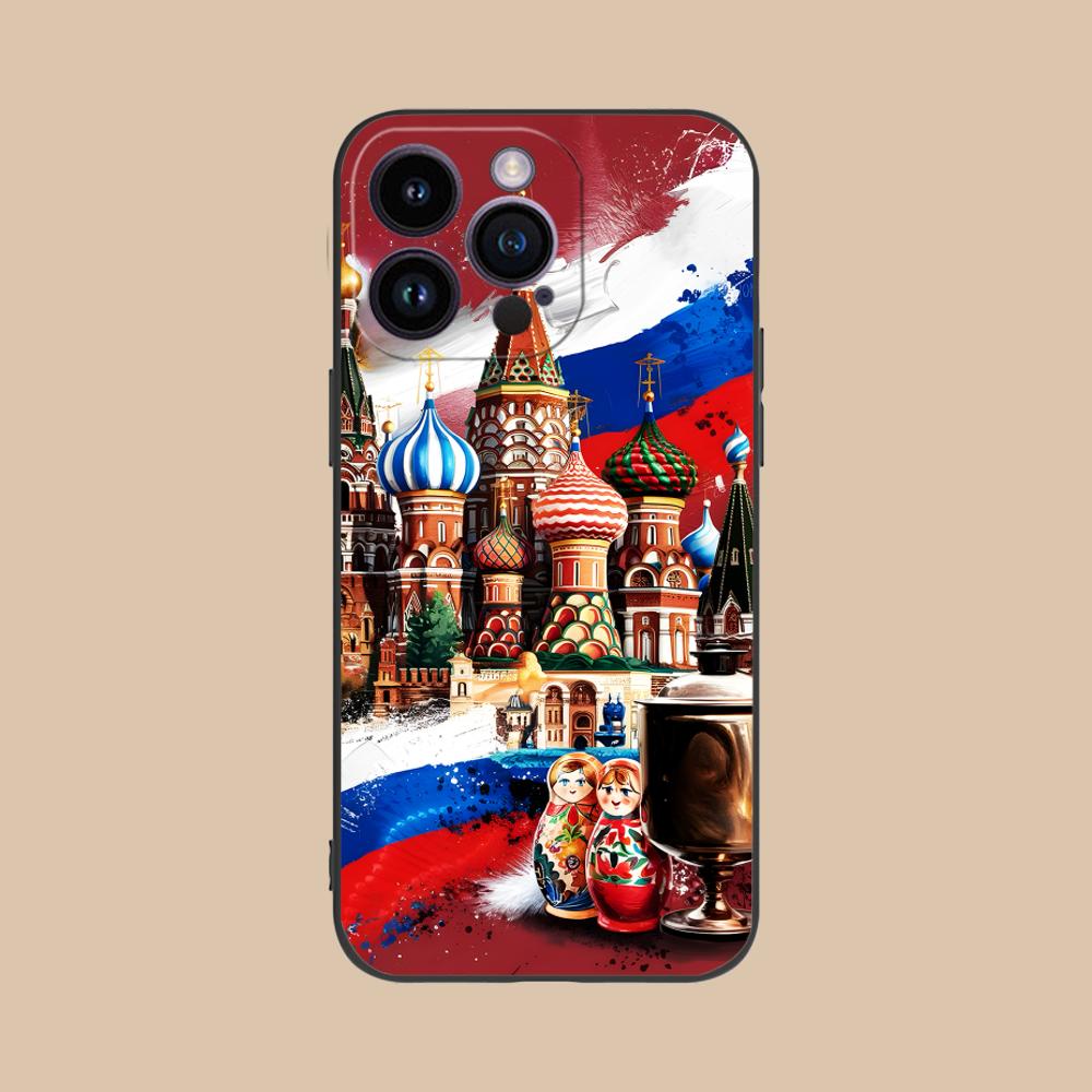 

Russia Flag Printed Phone Case for iPhone 17 16 15 14 13 12 11 X XR XS 8 7 Air Pro Max Plus Mini Soft TPU Shockproof Cover iPhone 7 Plus