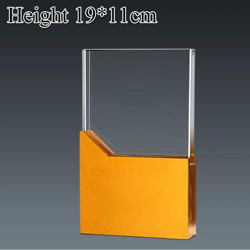 Customized Crystal Trophy High-End Metal Gold, Silver, Copper, Award Honor Gift Excellent Employe Souvenir, Home Decoration, 1Pc