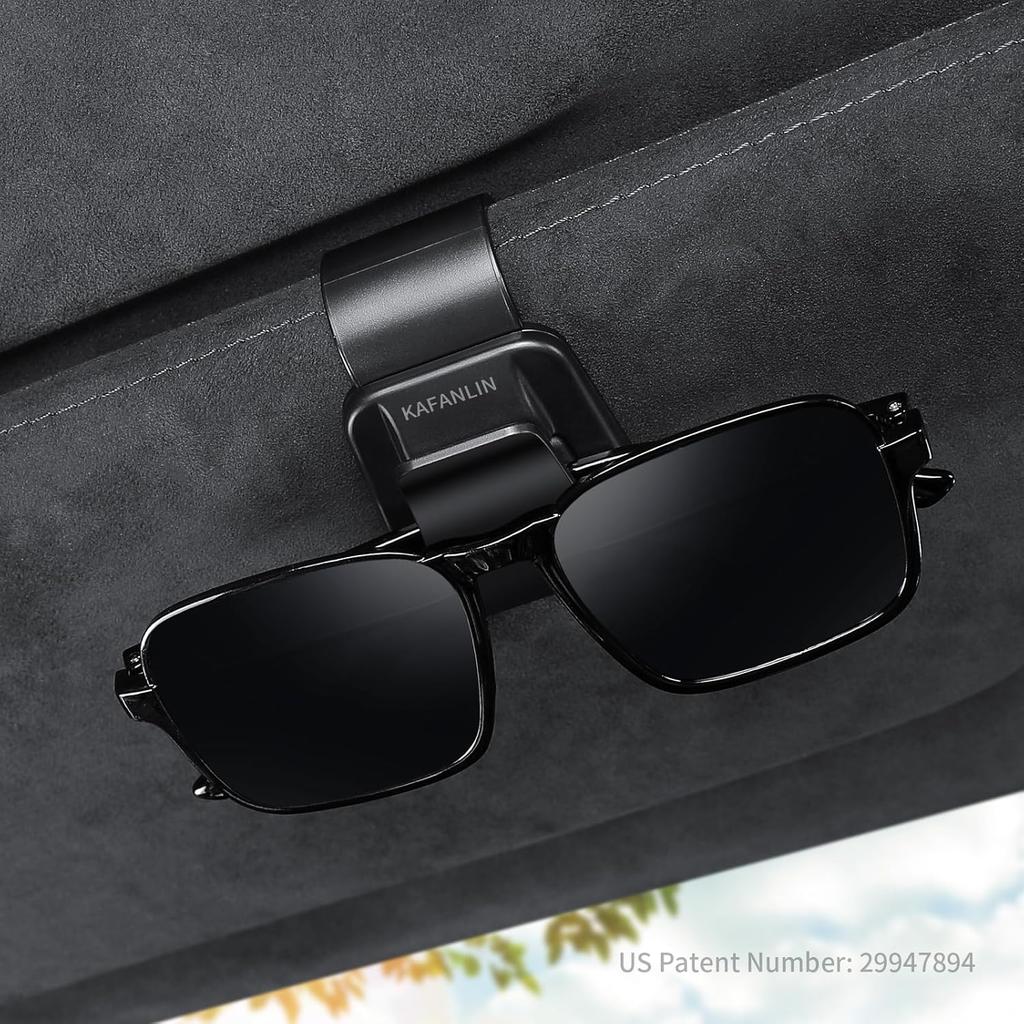 2 Pack 2 in 1 Sunglass Holder for Car Visor Clip Eyeglass Ticket Card Clip on Sunglasses Mount Interior ide Car Sun Visor auto Trucks Van SUV
