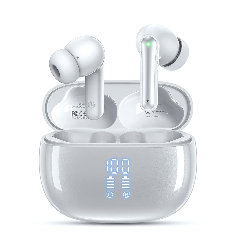 

earphones bluetooth wireless earphones [2025 New Year model] HUIFU bluetooth Bluetooth5.3 LED display bluetooth earphones Small/lightweight long