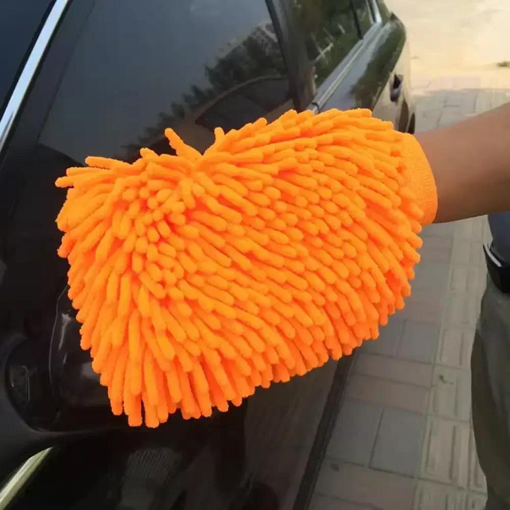 Car Wash Special Gloves Double-sided Coral Insect Car Cleaning Gloves Plush Bear Paw Car Cleaning Tools Chenille Supplies