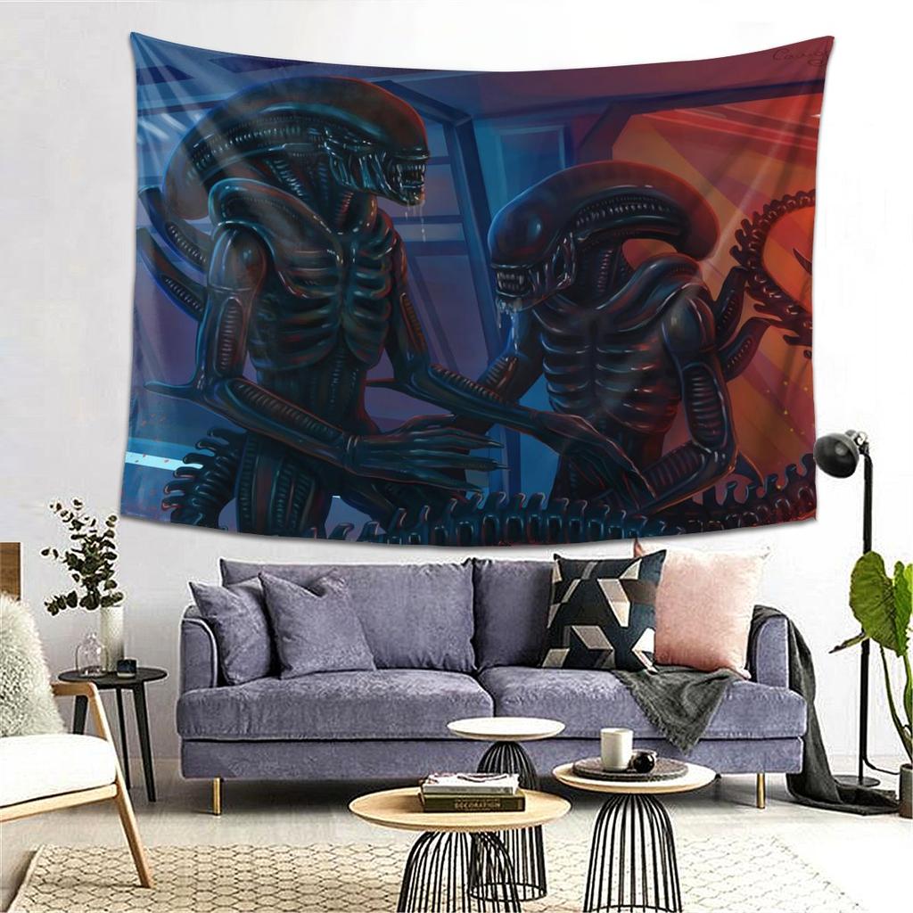 Xenomorph Alien Tapestry Decor Art Aesthetic Tapestries for Living Room Bedroom Home Wall Cloth Wall Hanging