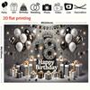 2D Elegant 18th Birthday Backdrop "Happy Birthday" with Diamond Number 18 Party Background