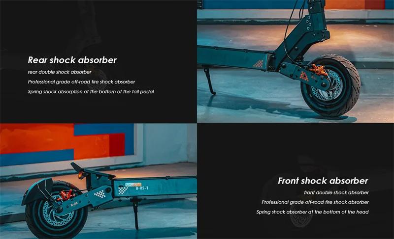 EU Sklad KuKirin G4 Elektrická Koloběžka 2000W Motor 60V 20Ah Baterie 75km Maximální Dojezd 70km/h Maximální Rychlost 11" Terénní Vakuové Pneumatiky