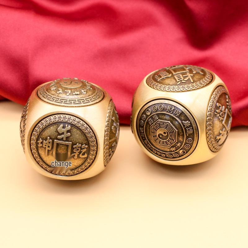 Messing Rotierender Sechsseitiger Handheld Dekompressions Fitness Ball - Fingerspitzen Gyroskop Ornament Geschenk