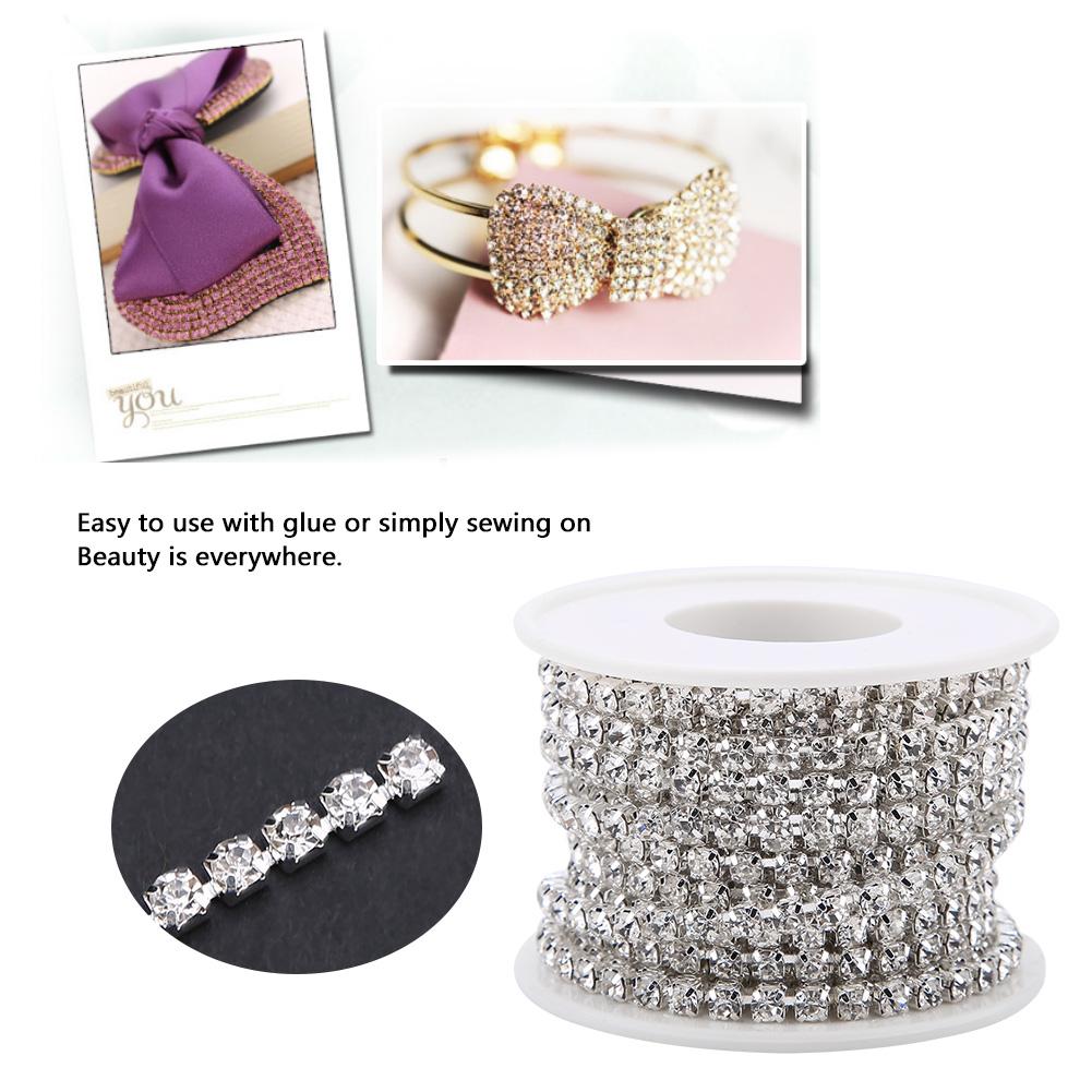 SS16 5yardCelsiusroll   Rhinestone Chain   Fashion Close Cup Chain Golden Apparel Accessories