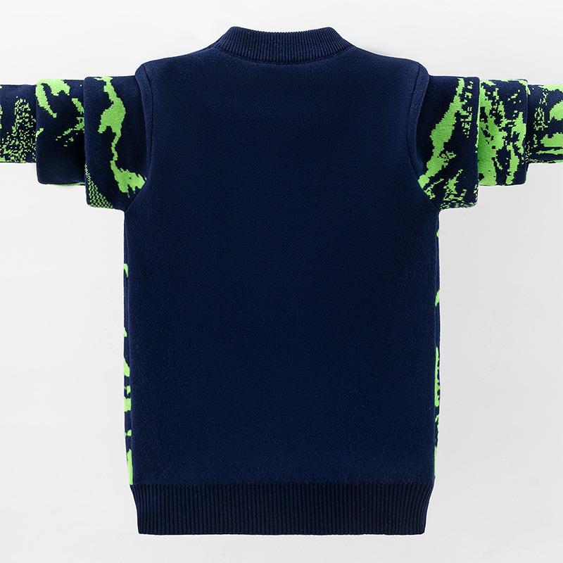 Maglione Jacquard Paesaggio Autunno/Inverno da Ragazzo - Manica Lunga, Caldo, Girocollo