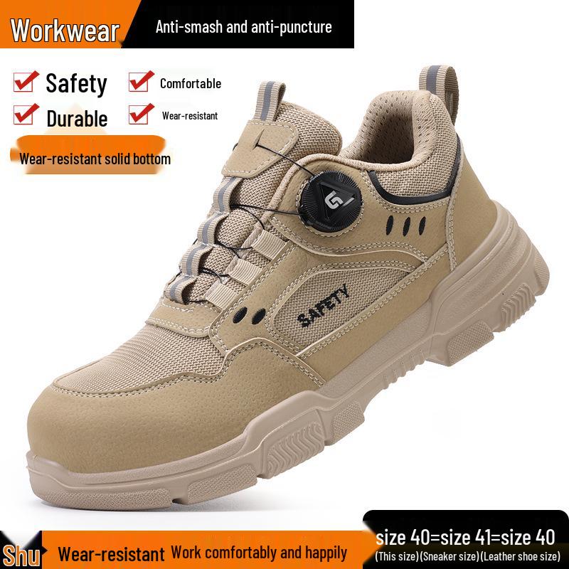 Men's Winter Protection Shoes: Anti-smash, Anti-puncture, Lightweight, Soft Sole, Wear-resistant, Anti-slip Safety Work Footwear.