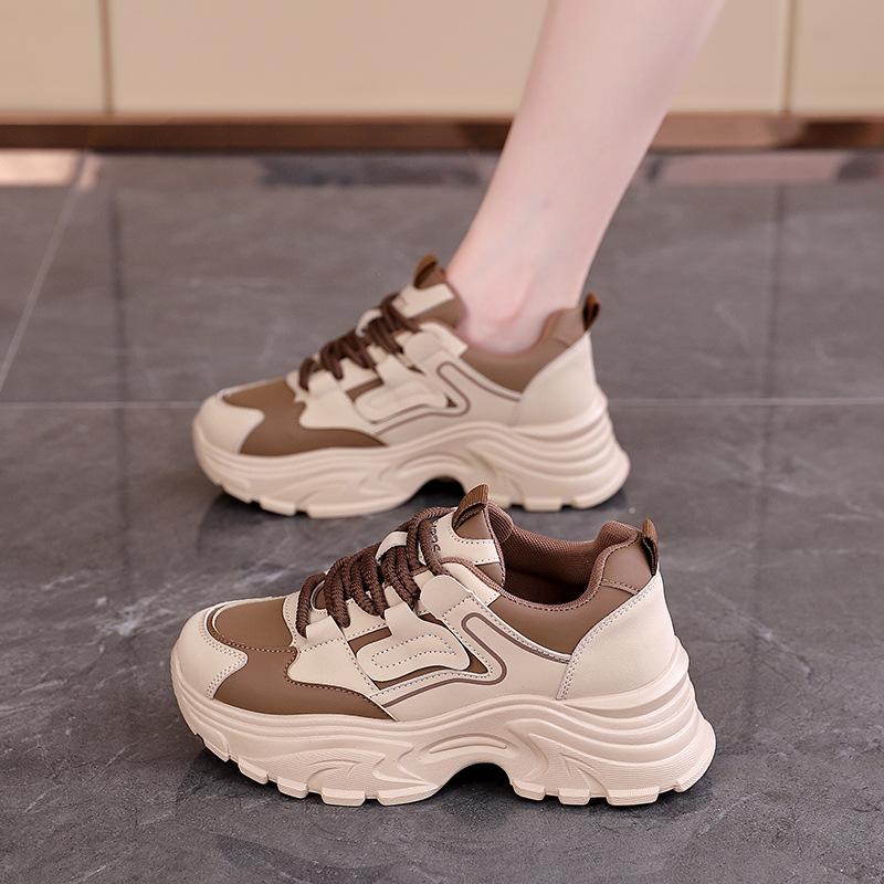 Spring heightening dad shoes women's platform versatile student casual single shoes niche design sports shoes
