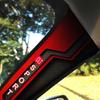 2 Pcs Sporty Pattern Car A-Pillar Stickers Self-adhesive Carbon Fiber Car Interior Stickers Scratch-resistant Black Red