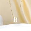 Collana a 'H' Vuota Placcata Oro 18K di Design di Nicchia per Donna - Lussuosa Catena per Clavicola