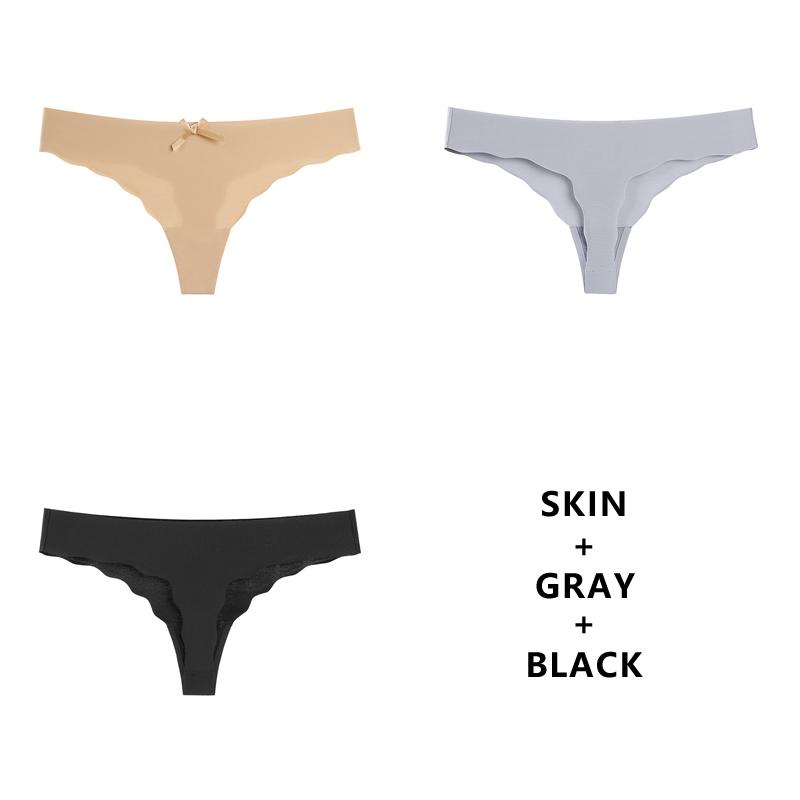 3PCS/Lot Seamless Panty Set Underwear T-back Female Comfort Intimates Fashion Ladies Low-Rise Briefs Panties Women Sexy Lingerie