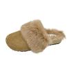 2025 Autumn and Winter New Outer Wear Bag Head Fluffy Slippers Women's Round Head Flat Bottom Half Slippers Plush Fluffy Women's Shoes